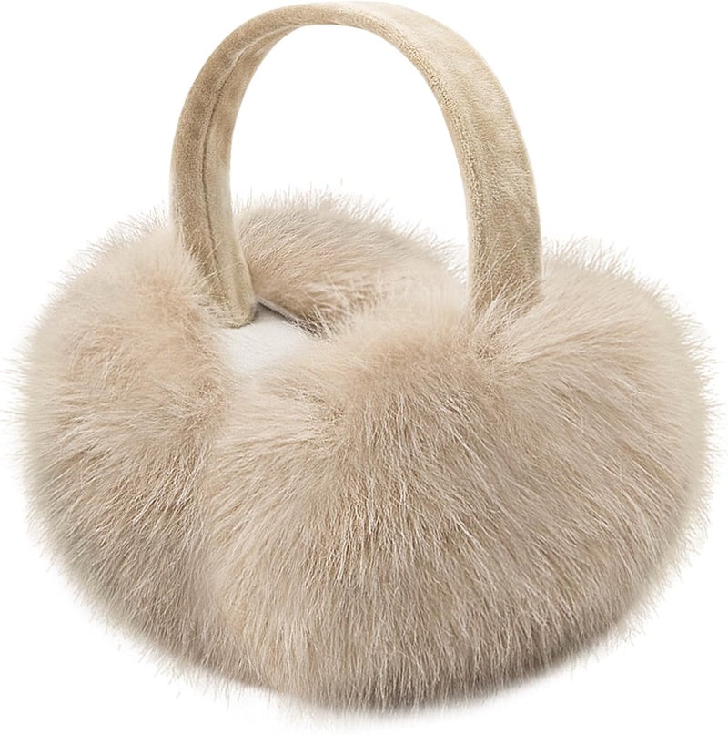FSTEOE Women Winter Ear Muffs Foldable Girl Ear Warmer Fashion Furry Earmuff Soft Ear Cover Cold Weather - Image 1